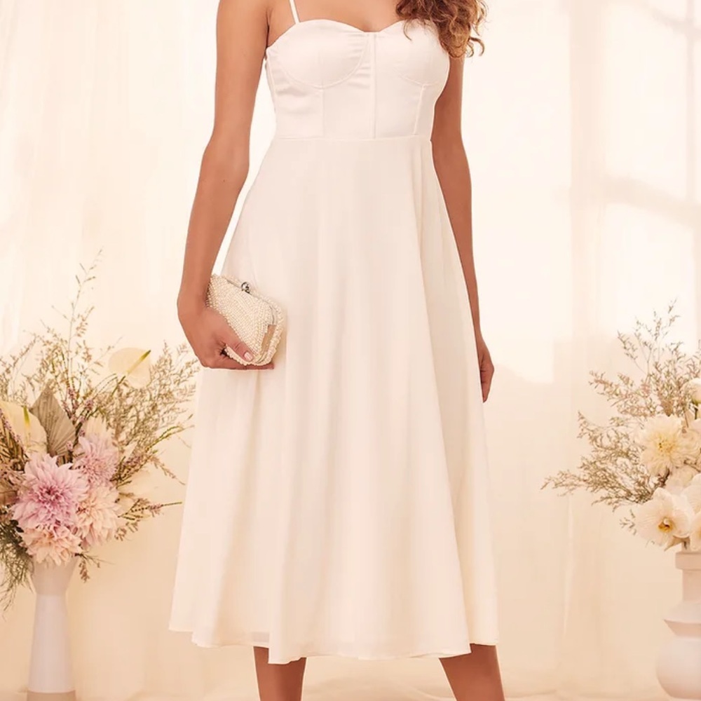 Lulus white midi dress